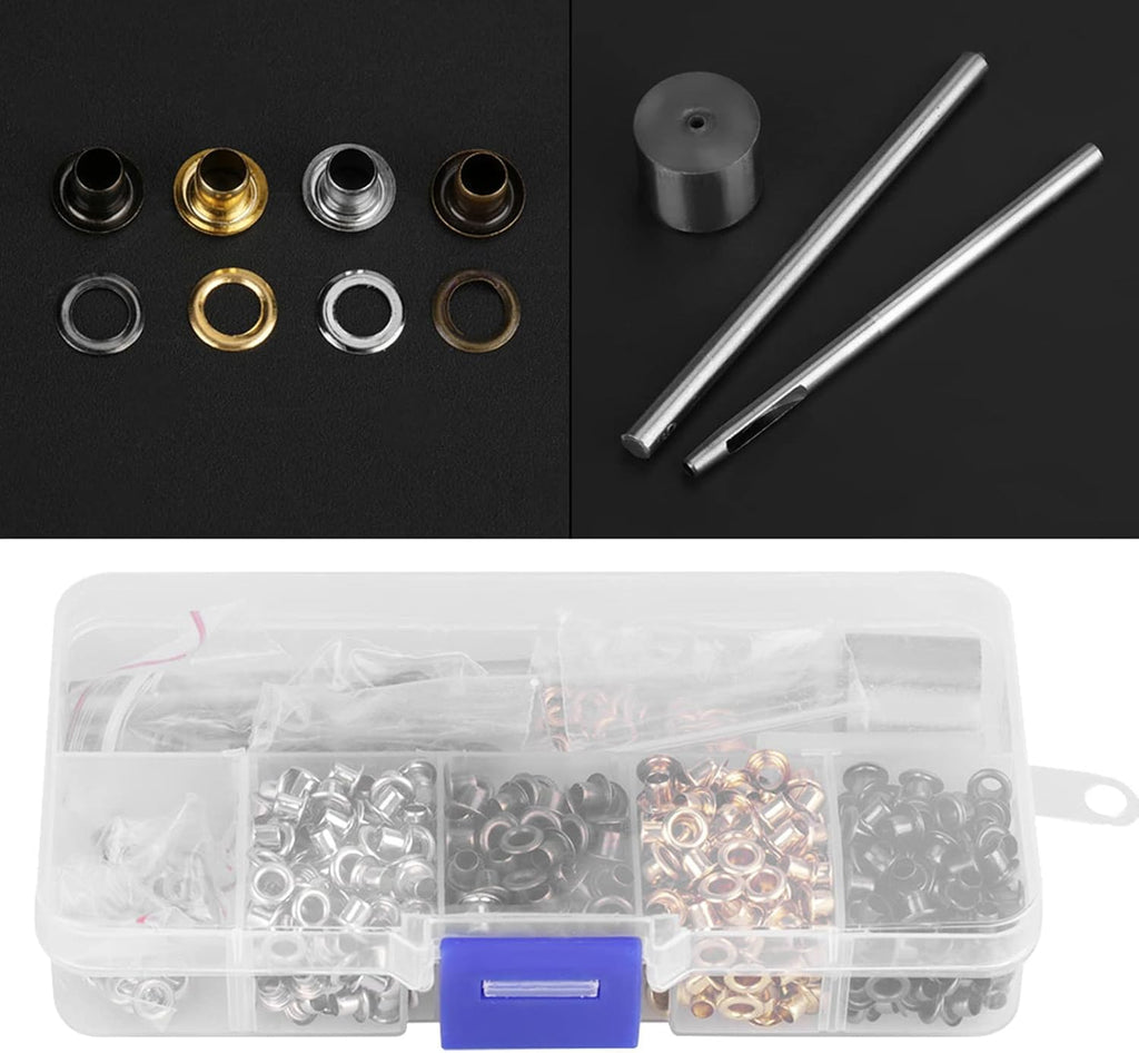 420 PCS 3mm Grommet Kit, 4 Colors Metal Eyelets and Washers with 3 Installation Tools, Storage Box Included for Leather Craft, Clothing Repair, Sewing Accessories and DIY Projects
