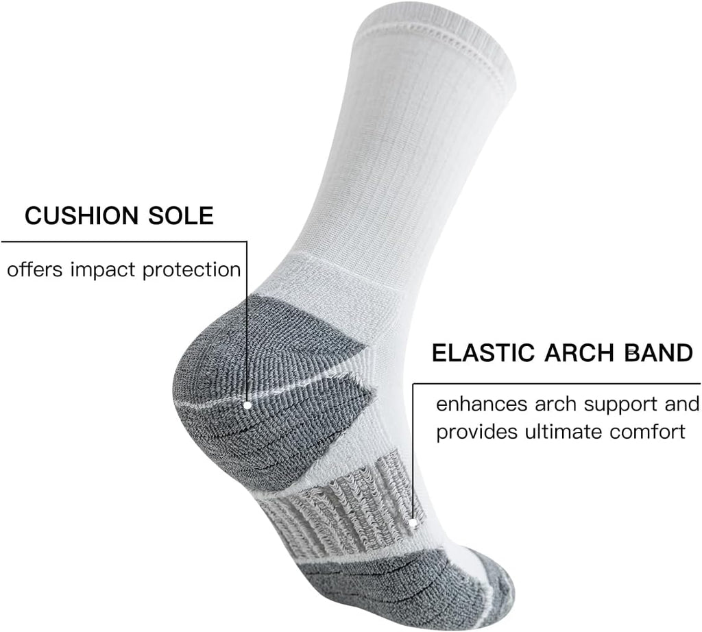 JOYNÉE 8 Pairs Mens Athletic Crew Socks Cushion Running Work Breathable Outdoor Socks for Men