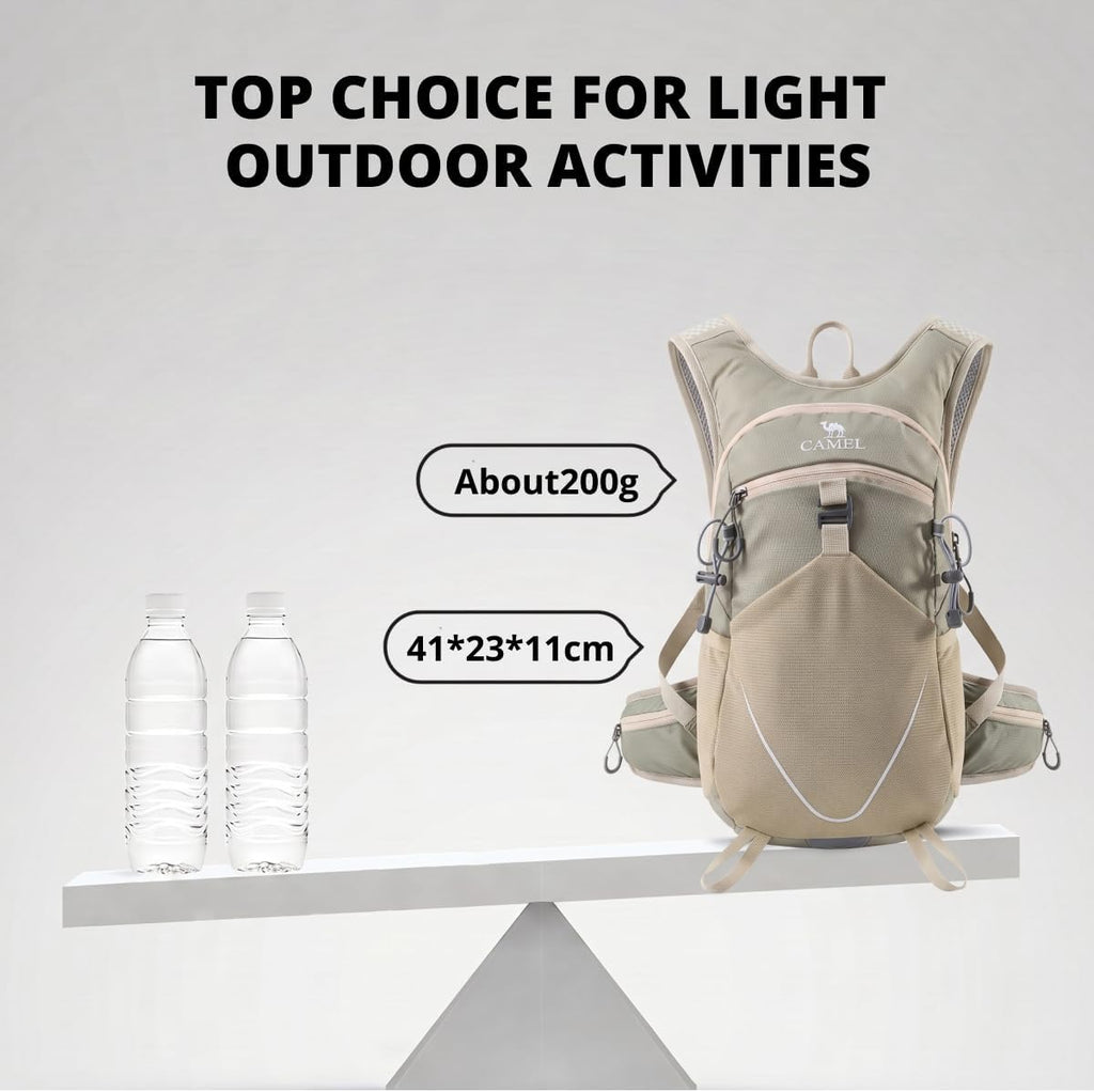 CAMEL Small Hiking Backpack for Women Men Lightweight Travel Daypack Cycling Bag Water Resistant Sports Backpacks