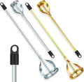 4 Pcs Paint Mixer for Drill Paint Stirrer Fits 1-5 Gallon Buckets for All Standard Drill Bits, 2 Large and 2 Medium - Zinc Plated Stirrer Mixer Rods for Concrete Resin Epoxy(Gold, Silver)