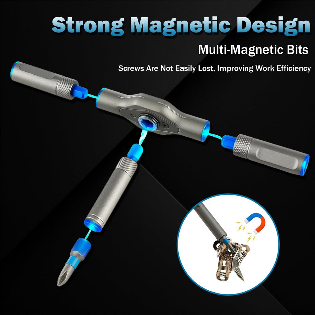 24 in 1 Magnetic Ratchet Screwdriver Set with T-Handle for Home Repair