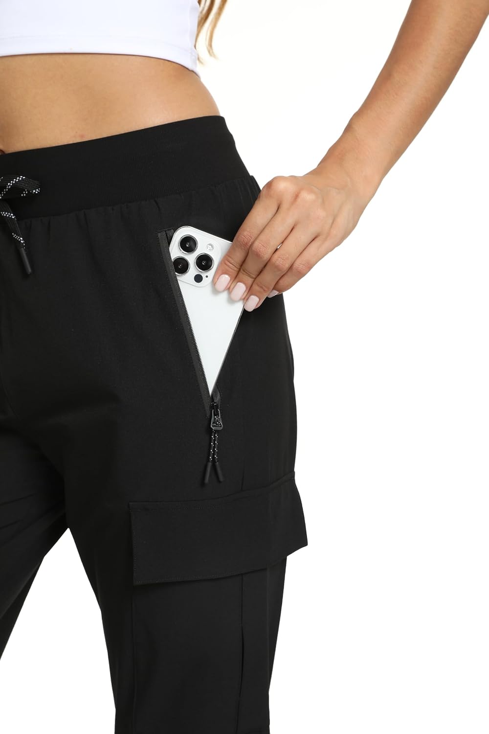 Womens Cargo Hiking Pants with 4 Pockets Lightweight Water Resistant