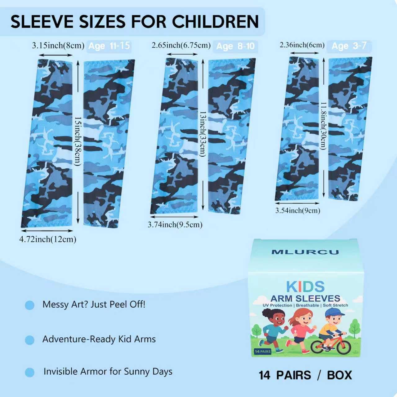14 Pairs Arm Sleeves for Kids Youth Football Baseball Basketball UV Sun Protection Cooling Arm Sleeves for Boys Girls