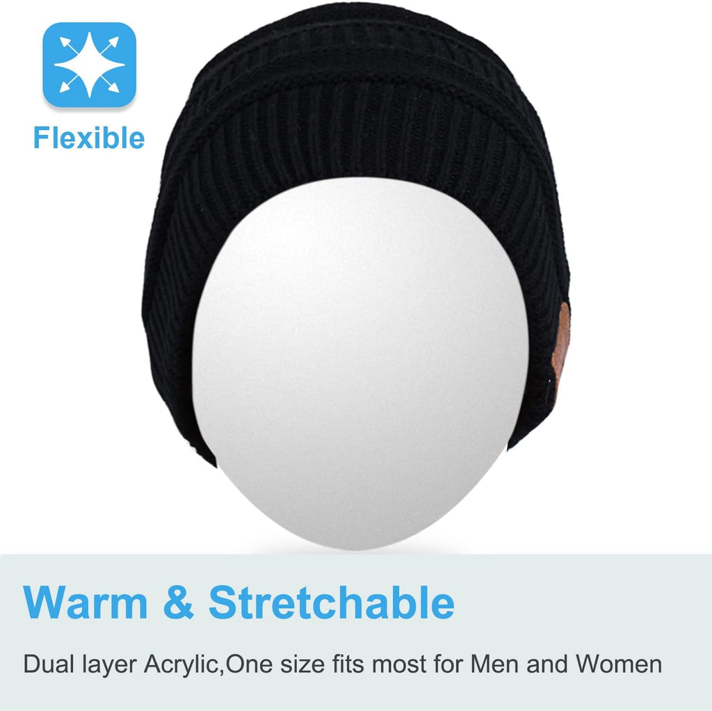 Rotibox Bluetooth Beanie Hat with Headphones for Outdoor Sports Xmas Gifts