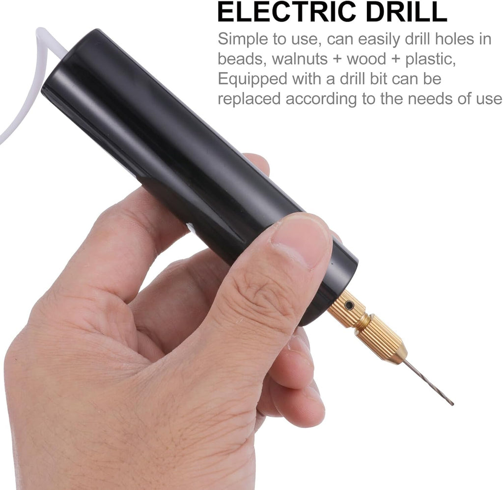 15 Pcs Portable USB Charging Mini Electric Drill Cordless Rotary Tool with Variable Speeds and Multi-accessories for DIY Crafts Woodworking and Light Home Repairs
