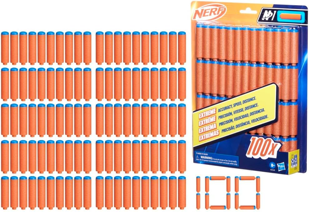 Nerf N Series N1 Darts, Includes 100 Darts, Compatible Only with Nerf N Series Blasters, Outdoor Games, Ages 8+ (Amazon Exclusive)
