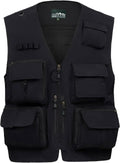 Spanye Mens Fishing Hunting Vest Outdoor Travel Utility Vest Tactical Work Jacket Multi Pocket