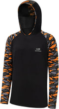 BASSDASH Men's UPF 50+ Camo Hoodie Shirt with Mask Long Sleeve Sun Protection Neck Gaiter Hooded Tee for Fishing Hiking
