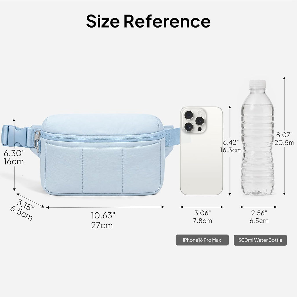 TOPEAST Fanny Pack for Women 3.5L Waist Pack with Water Bottle Holder, Light Blue