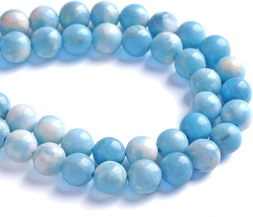 10MM 36PCS Natural Blue Larimar Gemstone Crystal Beads for Jewelry Making DIY Bracelet