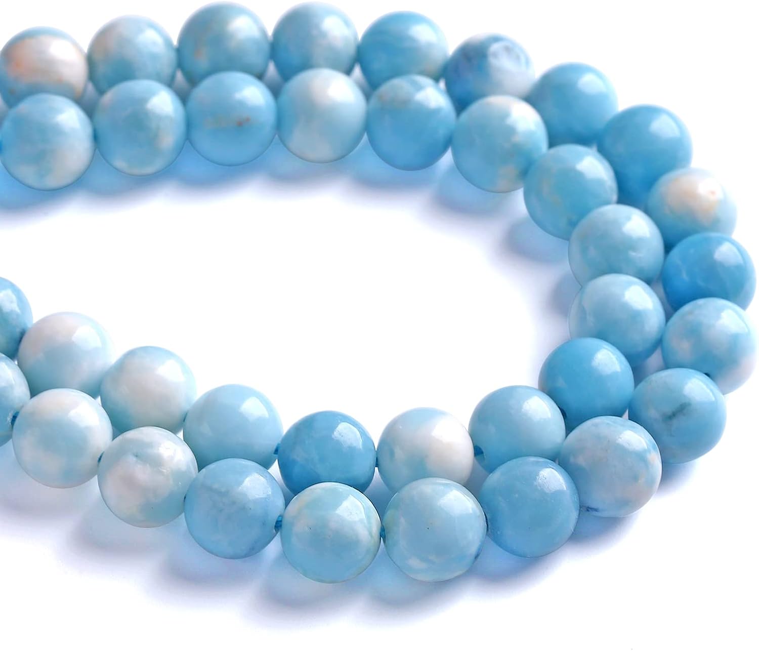 10MM 36PCS Natural Blue Larimar Gemstone Crystal Beads for Jewelry Making DIY Bracelet