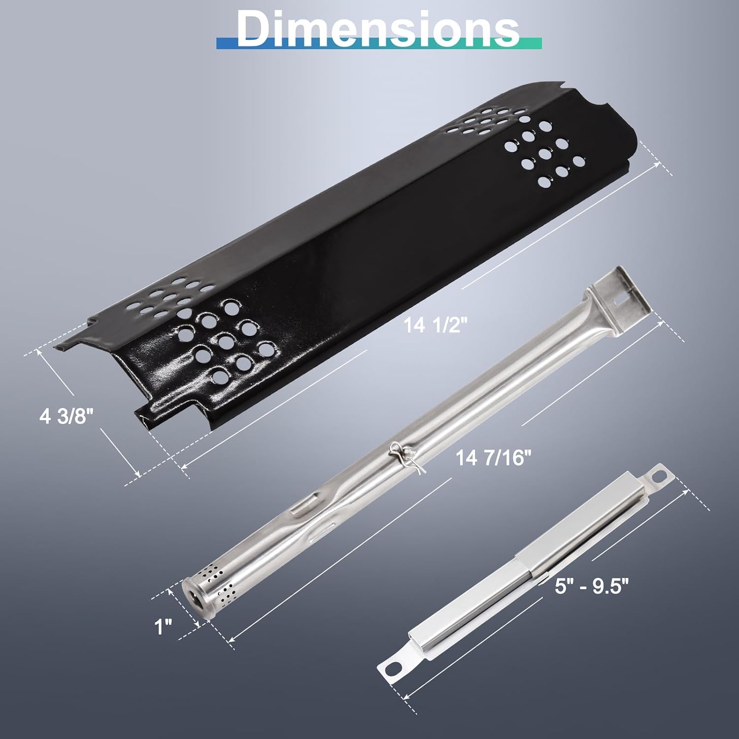 Hiorucet 463340516 Gas2Coal Grill Parts, Cooking Grates Replacement Kits for Charbroil Gas2coal 463340516, 463370516, 463370519, 463336818, 463340516 Heat Shields Tents, Burners and Igniters.