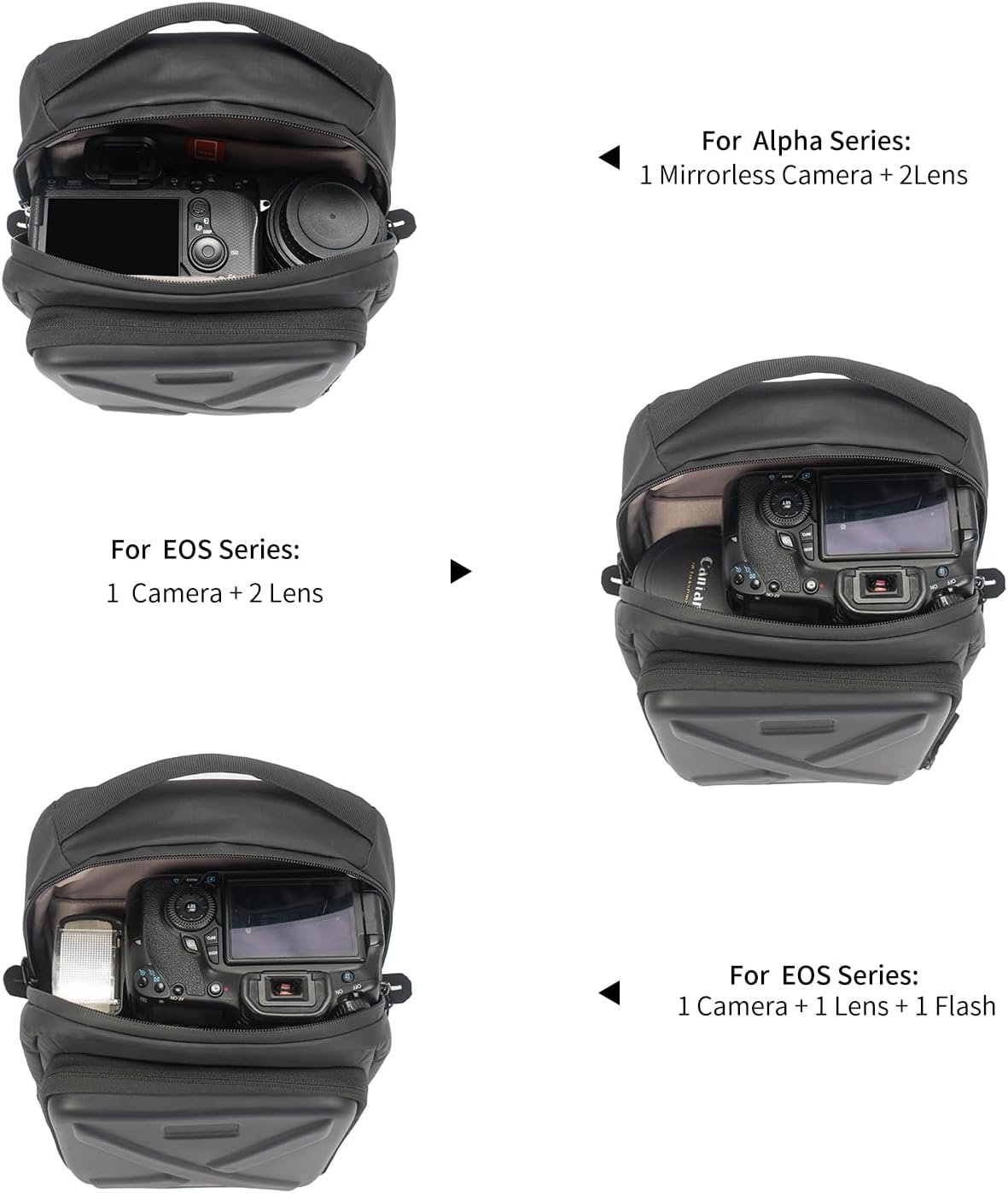Besnfoto Camera Hard Shell Case Crossbody Camera Sling Bag Small Waterproof Photography Bag for Mirrorless and DSLR Cameras