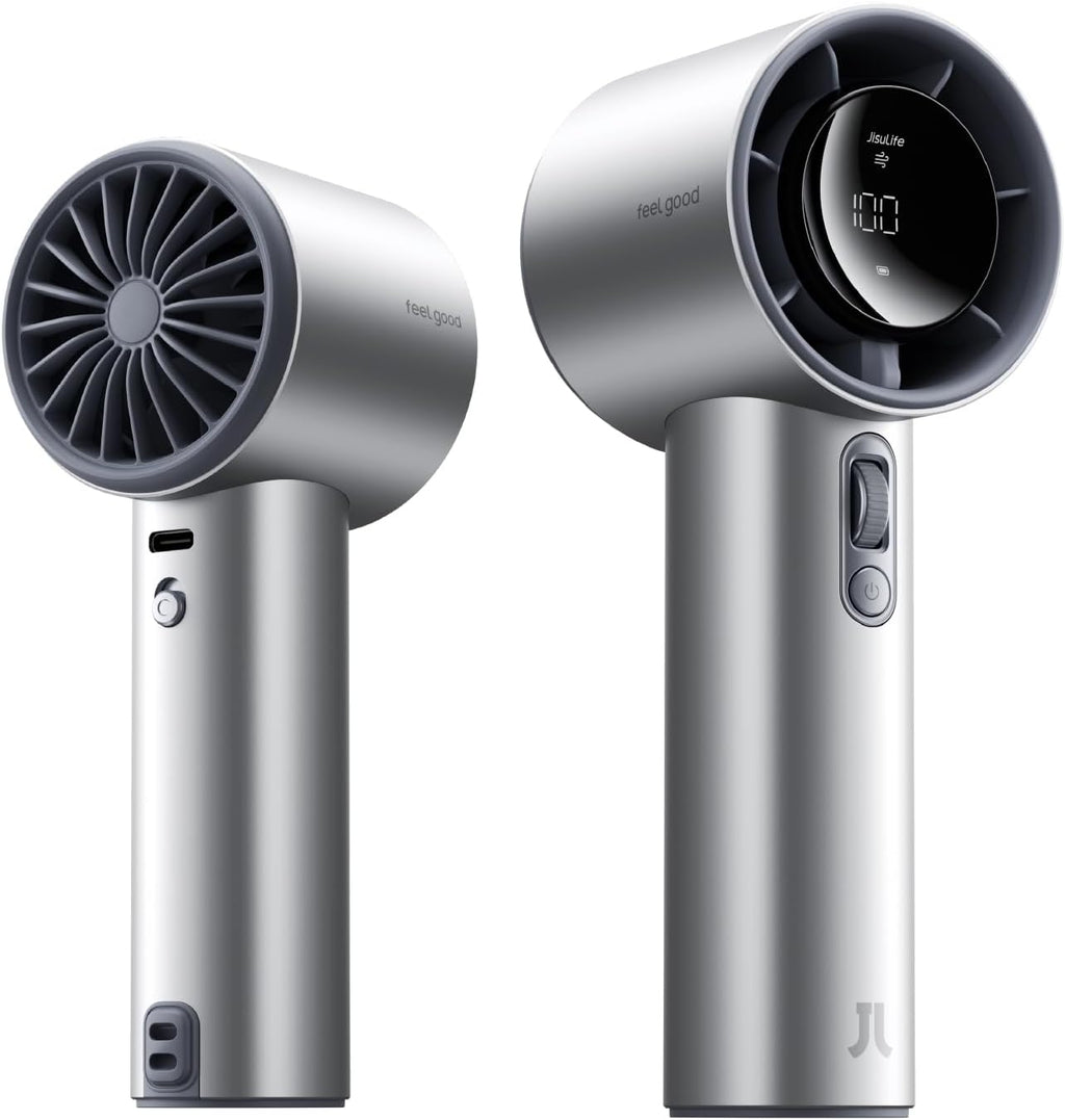 JISULIFE Handheld Fan Pro1S - Next-Gen Airflow: Up to 40H Runtime