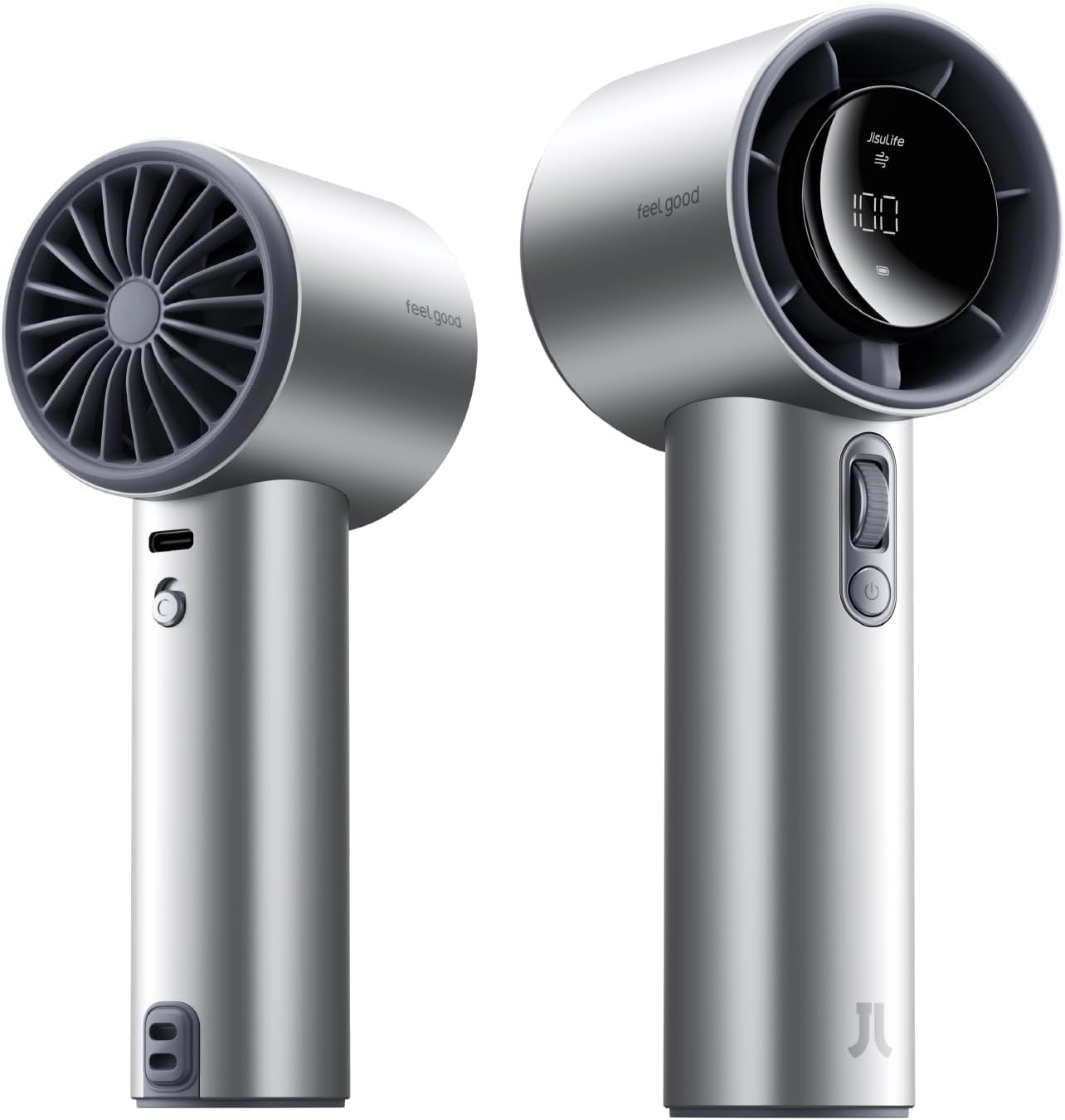 JISULIFE Handheld Fan Pro1S - Next-Gen Airflow: Up to 40H Runtime