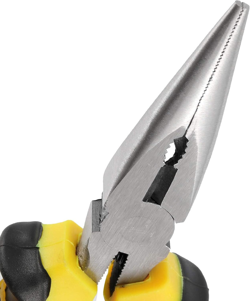 12 Pack 6 Inch Needle Nose Pliers with Wire Cutter and Spring, Non-Slip and Comfortable Handle Design for Bending Wire, Handcraft, Electronic Product Repair