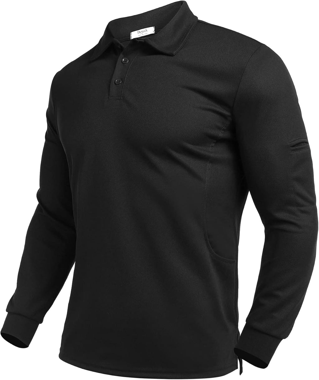 Deyeek Men's Long Sleeve Polo Shirts, Quick Dry Golf Polo for Men
