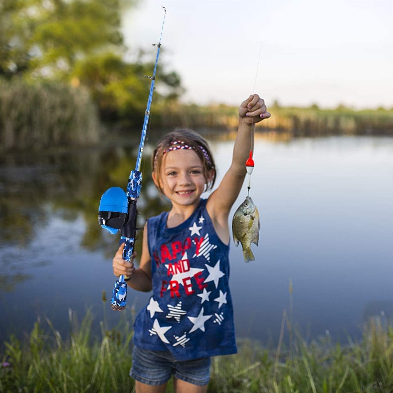 ODDSPRO Kids Fishing Pole Pink, Portable Telescopic Fishing Rod and Reel Combo Kit - with Spincast Fishing Reel Tackle Box for Girls, Youth