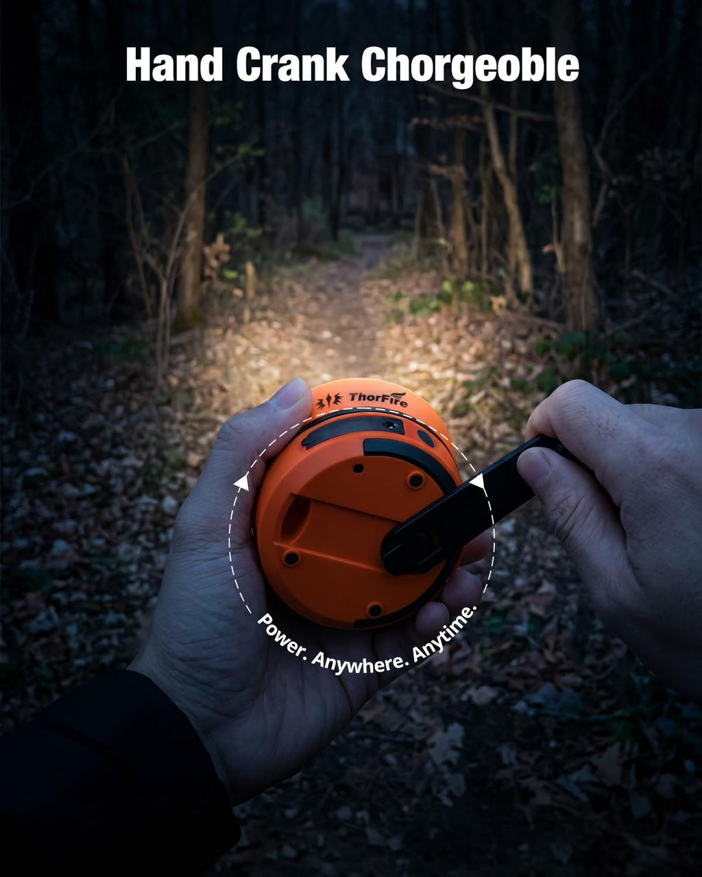 THORFIRE Hand Crank Camping Lantern 4 Pack,2-in-1 Collapsible LED Light