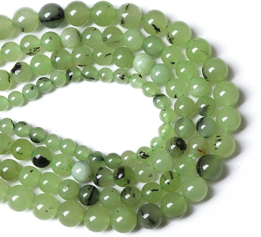 12MM 32PCS Natural Stone Prehnite Jade Loose Beads for Jewelry Making DIY Bracelet Necklace