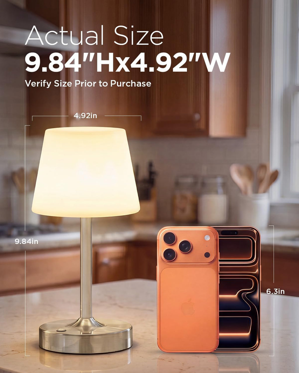 IP65 Waterproof Rechargeable Shower Lamp, Cordless Bathroom Touch Lamps