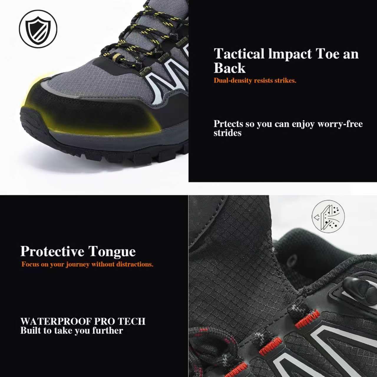 Queday Mens Waterproof Lightweight Hiking Shoes