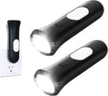 ROSSEX 4 in 1 Emergency Lights for Home Power Failure, 2 Pcs Rechargeable LED Flashlight Plug in Wall, Automatic Turn-On Power Outage Night Light Flashlight for Hurricane Preparedness Items