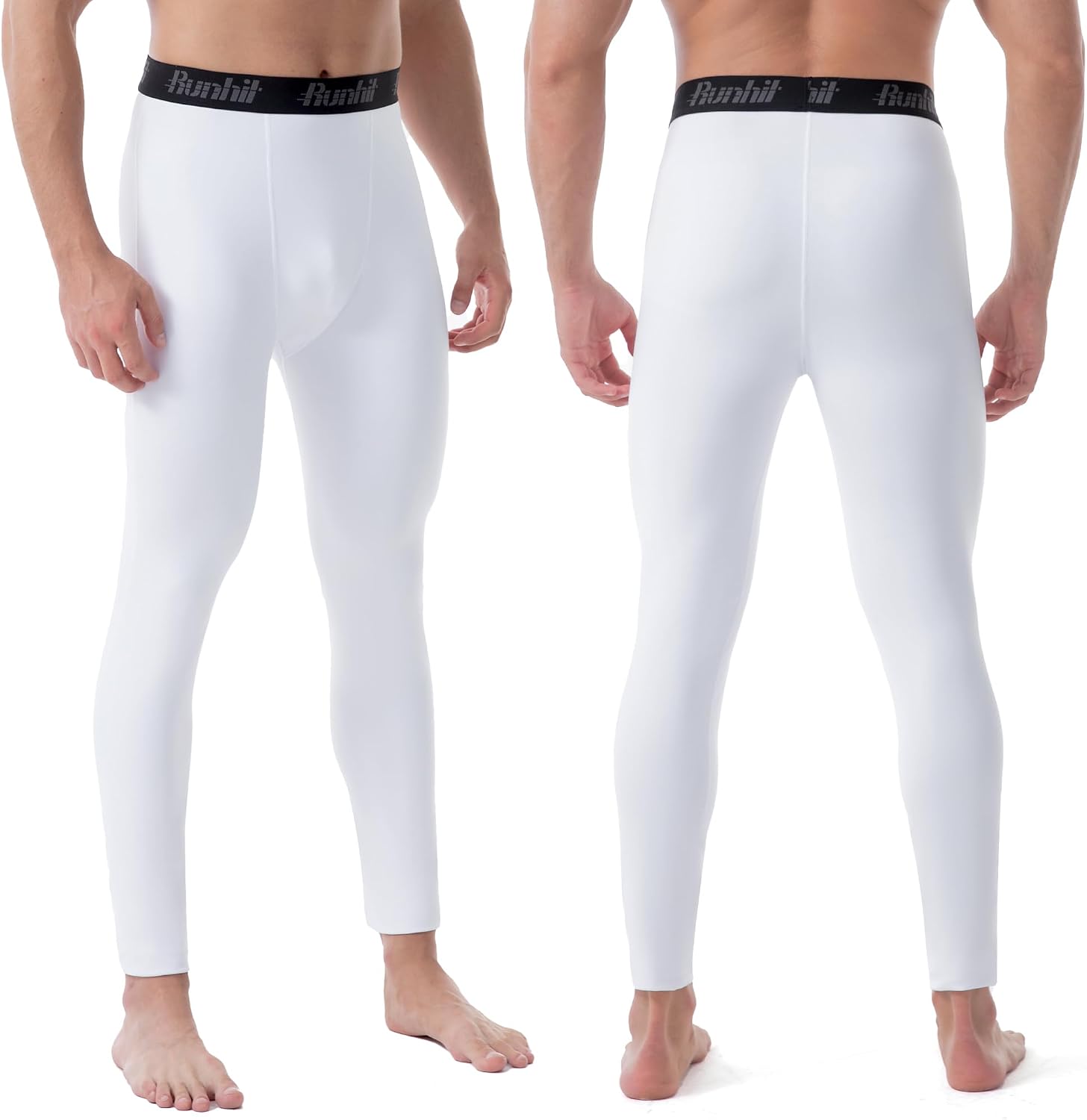 Runhit Men's Thermal Compression Pants Fleece Lined Sports Tights Athletic Leggings Base Layer Bottoms Cold Weather Gear