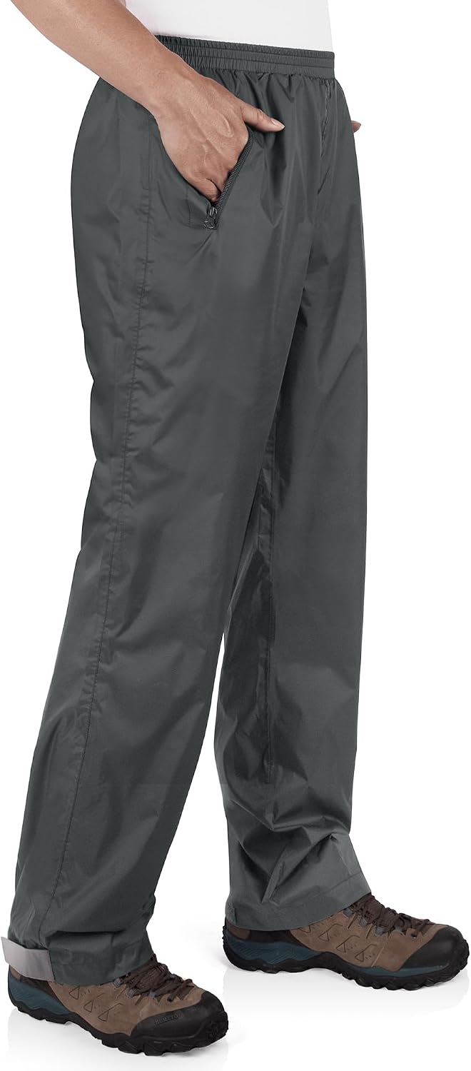 33,000ft Packable Rain Pants for Men Waterproof Lightweight Hiking Pants