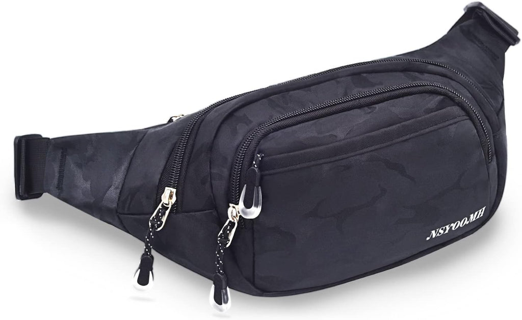 Large Fanny Pack for Men Women NSYOOMH, Crossbody Waist Bag 5-Zipper Pocket
