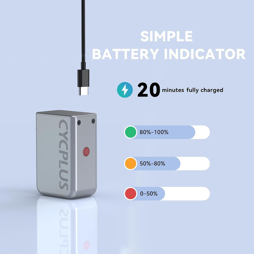 CYCPLUS Tiny E-Pump Bike Pump, AS2, 97g, Aluminum Alloy Shell, No Display