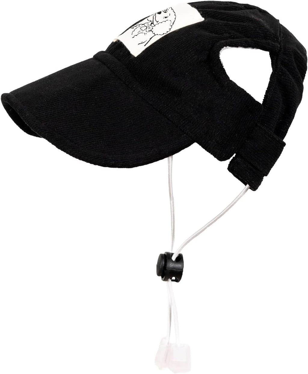 Pet Dog Baseball Cap, Cat Hat, Cat Dog Sun Cap with Ear Holes, Adjustable Puppy Outdoor Sun Hat (Black, Medium)