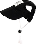 Pet Dog Baseball Cap, Cat Hat, Cat Dog Sun Cap with Ear Holes, Adjustable Puppy Outdoor Sun Hat (Black, Medium)