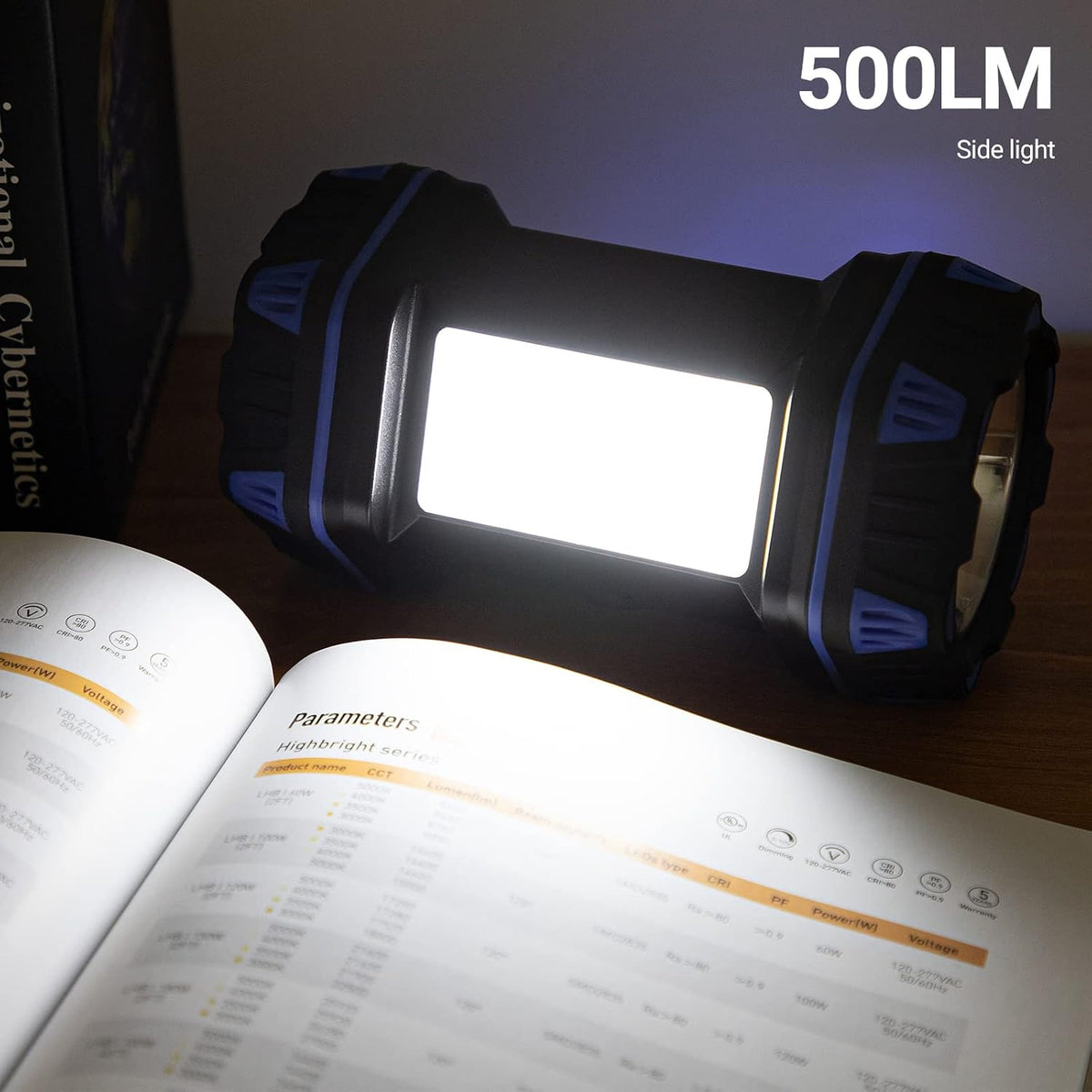 Led Camping Lantern Rechargeable, Camping Flashlight 1500LM, 8 Light Modes, Camping Lights 4800 Capacity, Portable Bright Flash Light for Emergencies, Power Outages, Hurricane, Hiking (Blue 1PACK).