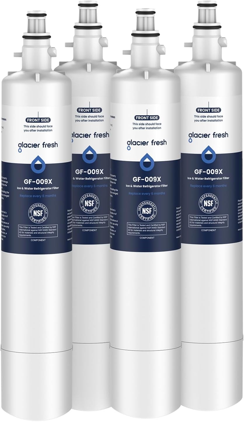 GLACIER FRESH RPWFE, RPWF Refrigerator Water Filter (Built-in CHIP) 4-Pack