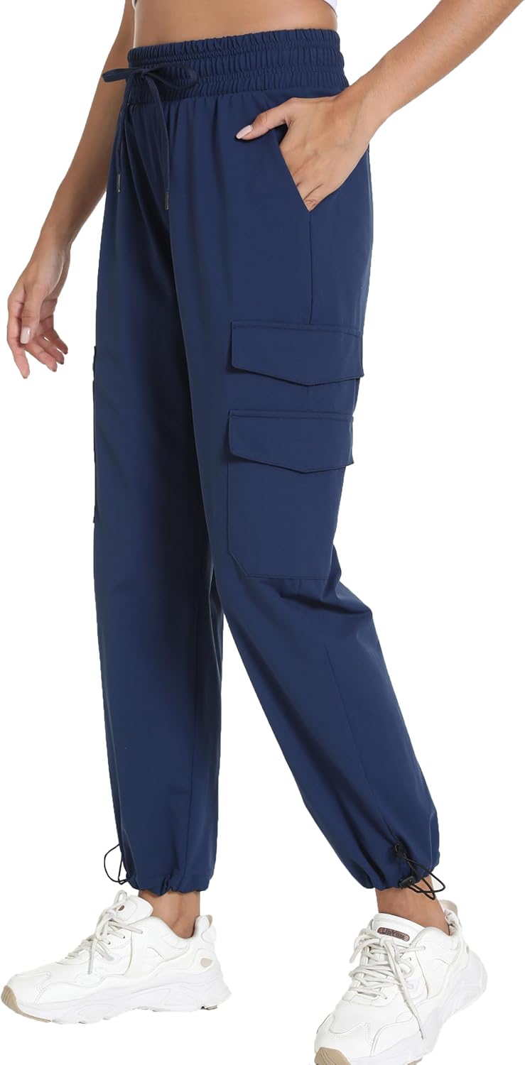 Quick Dry Women's Hiking Cargo Pants With 5 Pockets Lightweight Joggers