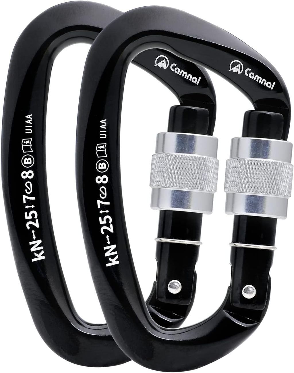 Heavy Duty Carabiner UIAA Certified Locking Carabiner 25KN (About 5620 lbs) Screw Lock Carabiner D Shape Carabiner Clip for Rock Climbing, Mountaineer, Aerial Work