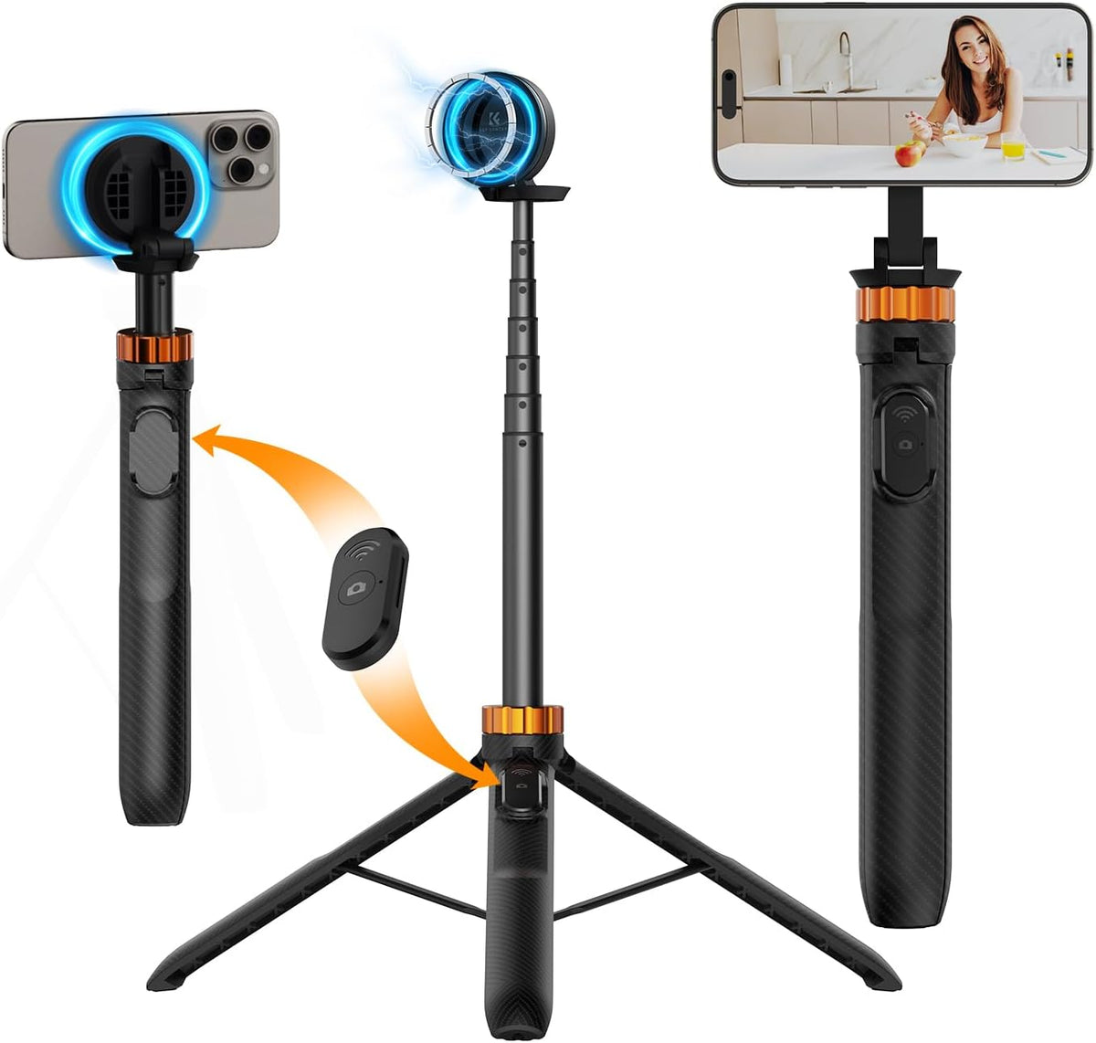 K&F CONCEPT 63'' Magnetic Selfie Stick Tripod