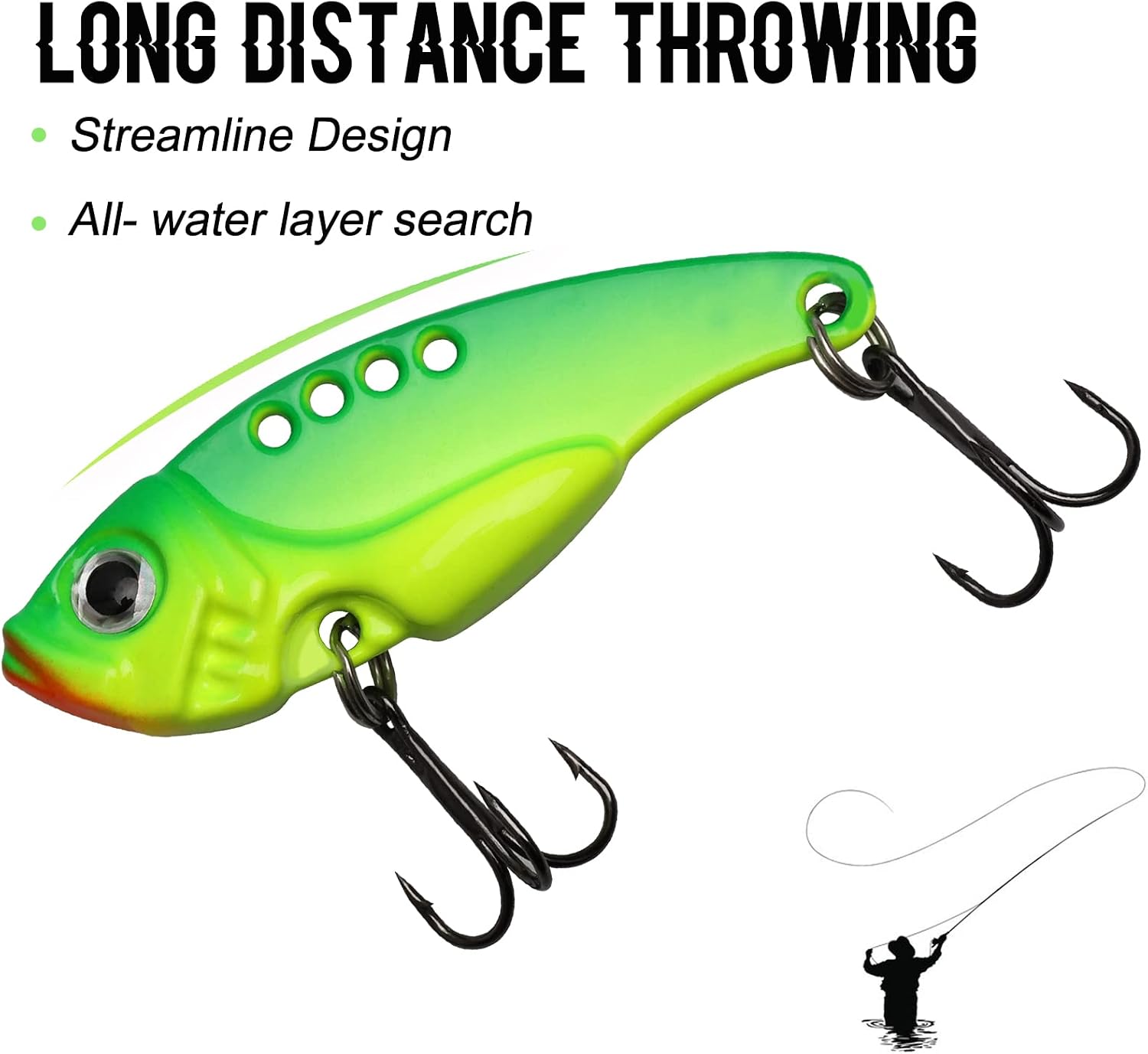 Dovesun Blade Bait Fishing Lures Swimbait Fishing Spoons 15pcs