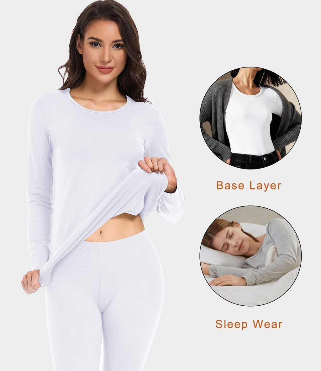 wirarpa Women's Cotton Thermal Underwear Set Long Johns Base Layer Set