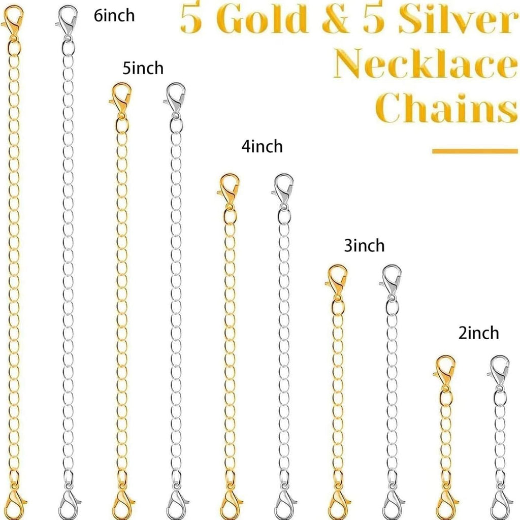 Magnetic Jewelry Clasps Set, Gold and Silver, 12 Pack Rose and Heart Design, Necklace Bracelet Closures with Rhinestone Accents (22pcs Golden Silvery)