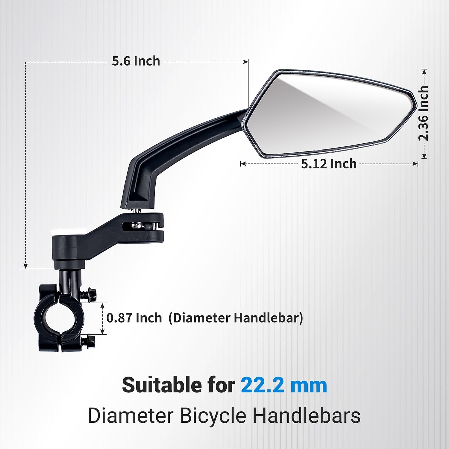 Zycle Bicycle Mirrors, EBike Mirrors for Handlebars, 360° Adjustable Bicycle Rear View Mirror, 22.2mm Diameter Universal Bike Accessories, 1 Pair, Blue