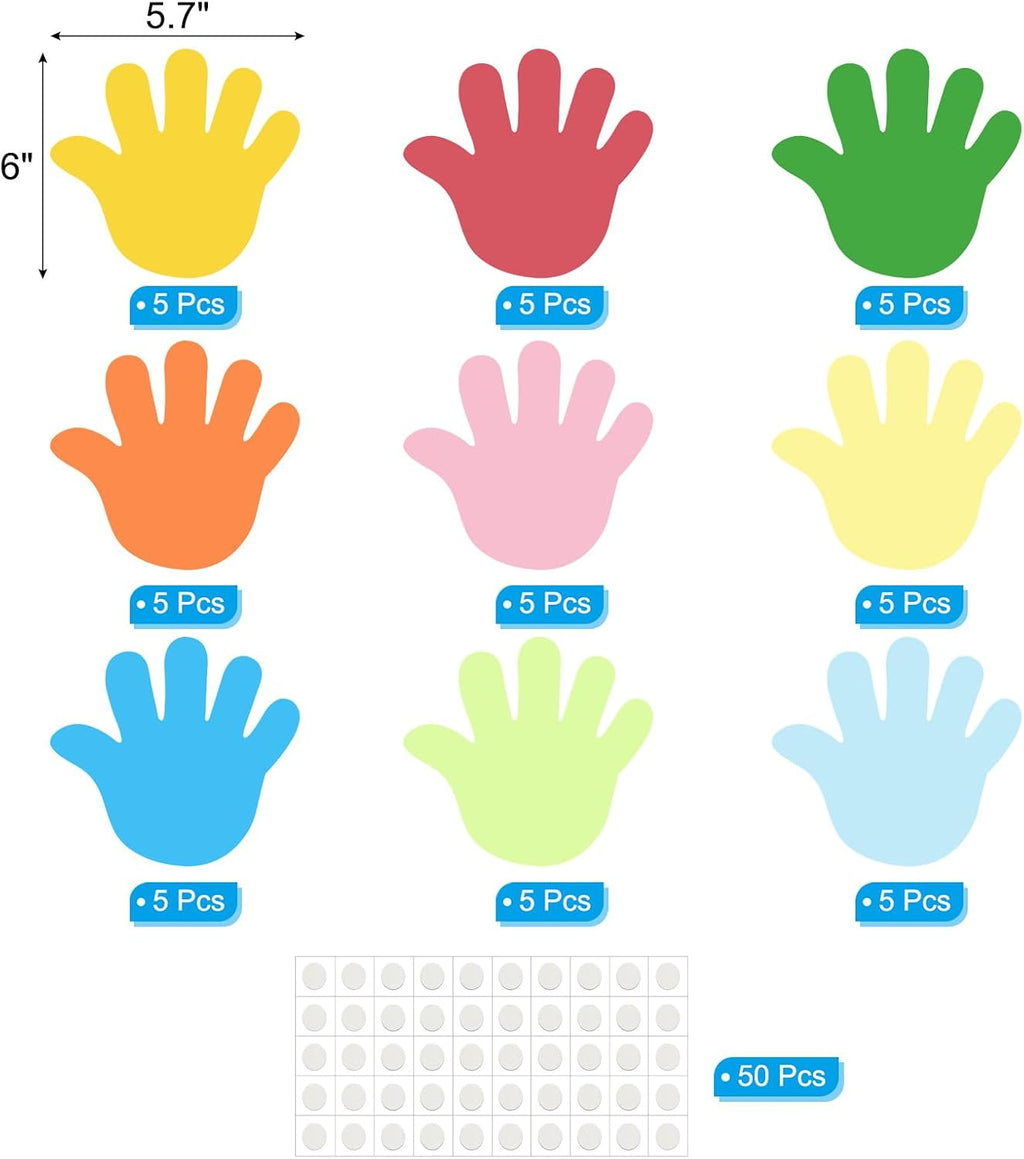 PATIKIL Hand Cutouts, 45 Pack Paper Hands, Assorted Color
