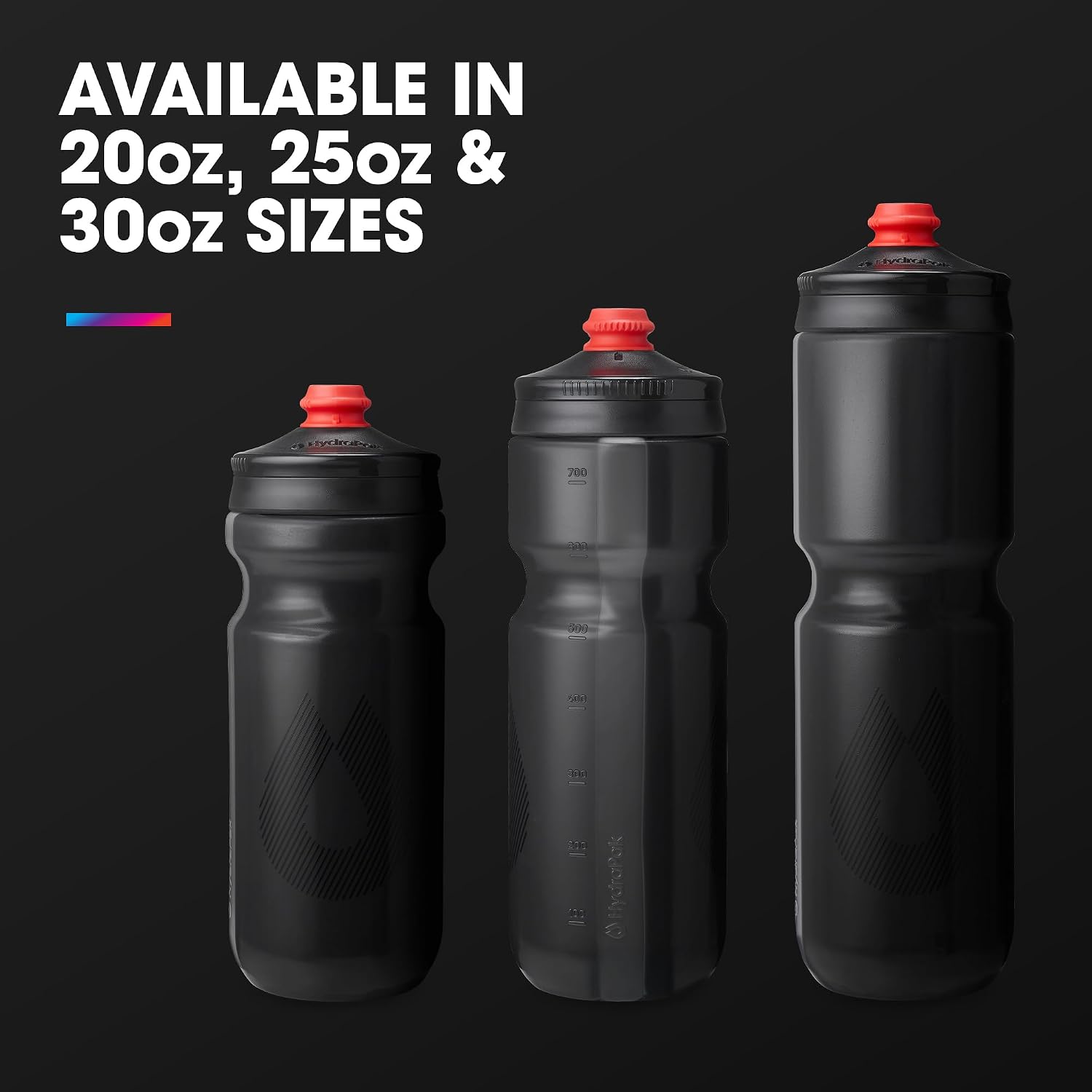 HydraPak Breakaway Surge Lightweight Bike Water Bottle (25oz, Charcoal)