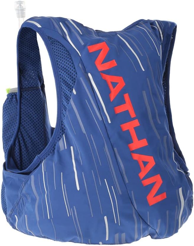 Nathan Men's Pinnacle Race Vest 4L Hydration Pack, Two 20 oz Soft Flasks, Running, Hiking, Water-Resistant, Moisture Wicking, Adjustable Straps