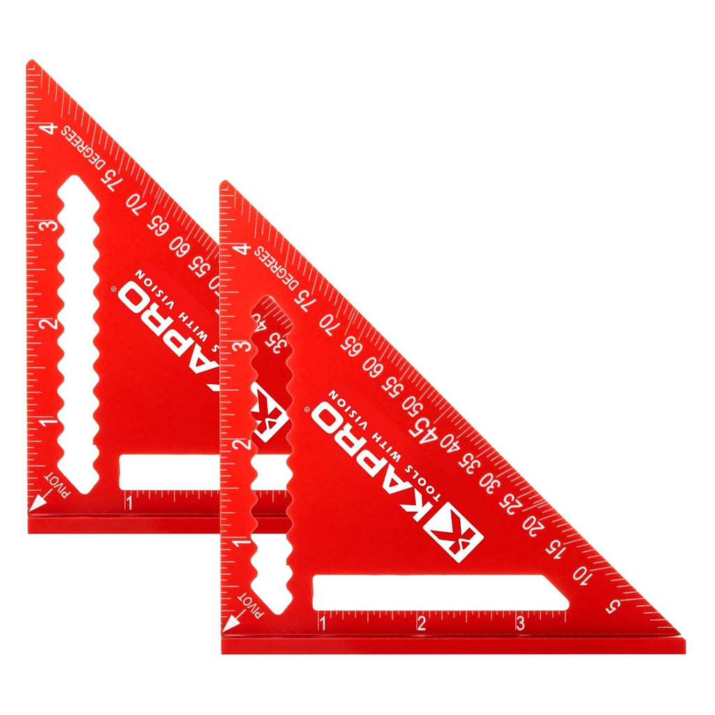 Kapro - 448 High Definition Anodized 4" Rafter Square - Resists Wear and Corrosion - Features Conversion Table and Protractor - Lightweight & Compact Profile - 4 Inch