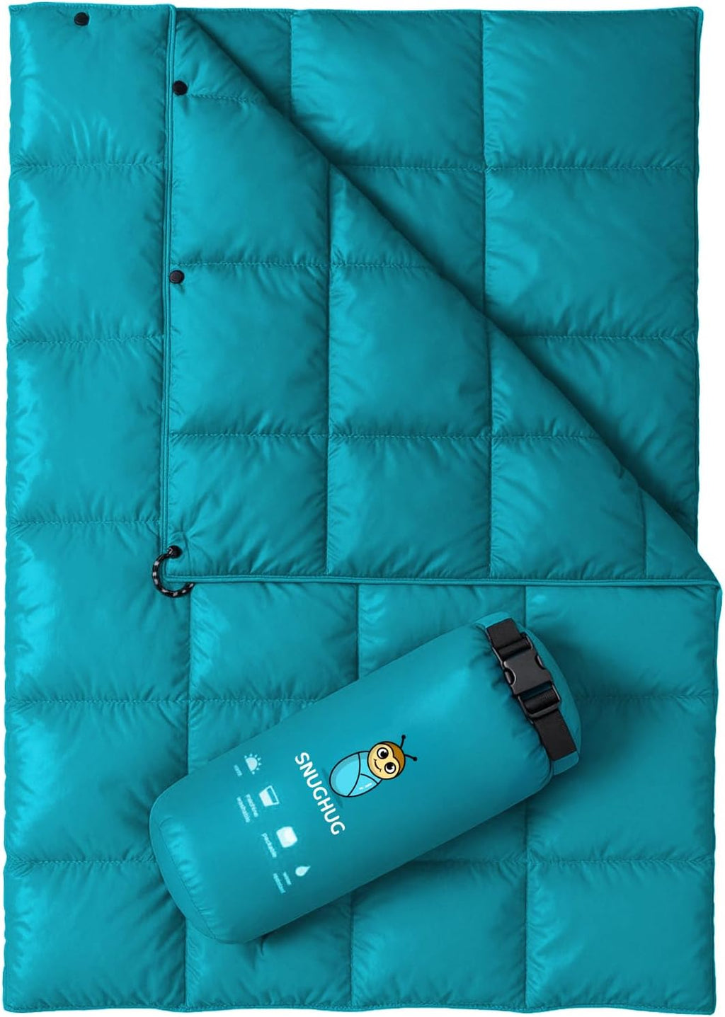 Puffy Blanket for Cold Weather - Down Camping Blanket with Sustainable Insulation, Lightweight & Warm Outdoor Camping Quilt, Water-Resistant, Compact & Packable