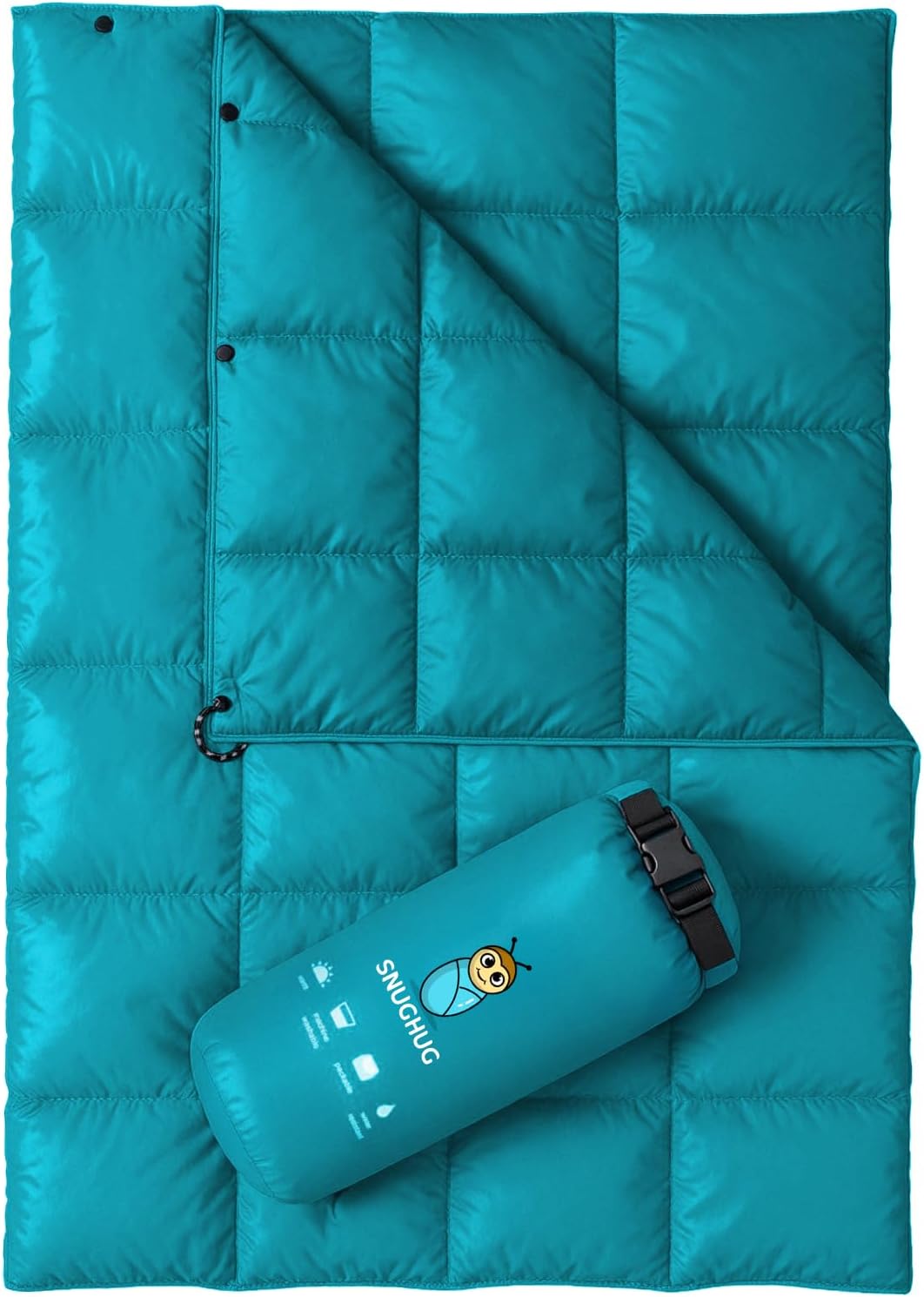 Puffy Blanket for Cold Weather - Down Camping Blanket with Sustainable Insulation, Lightweight & Warm Outdoor Camping Quilt, Water-Resistant, Compact & Packable