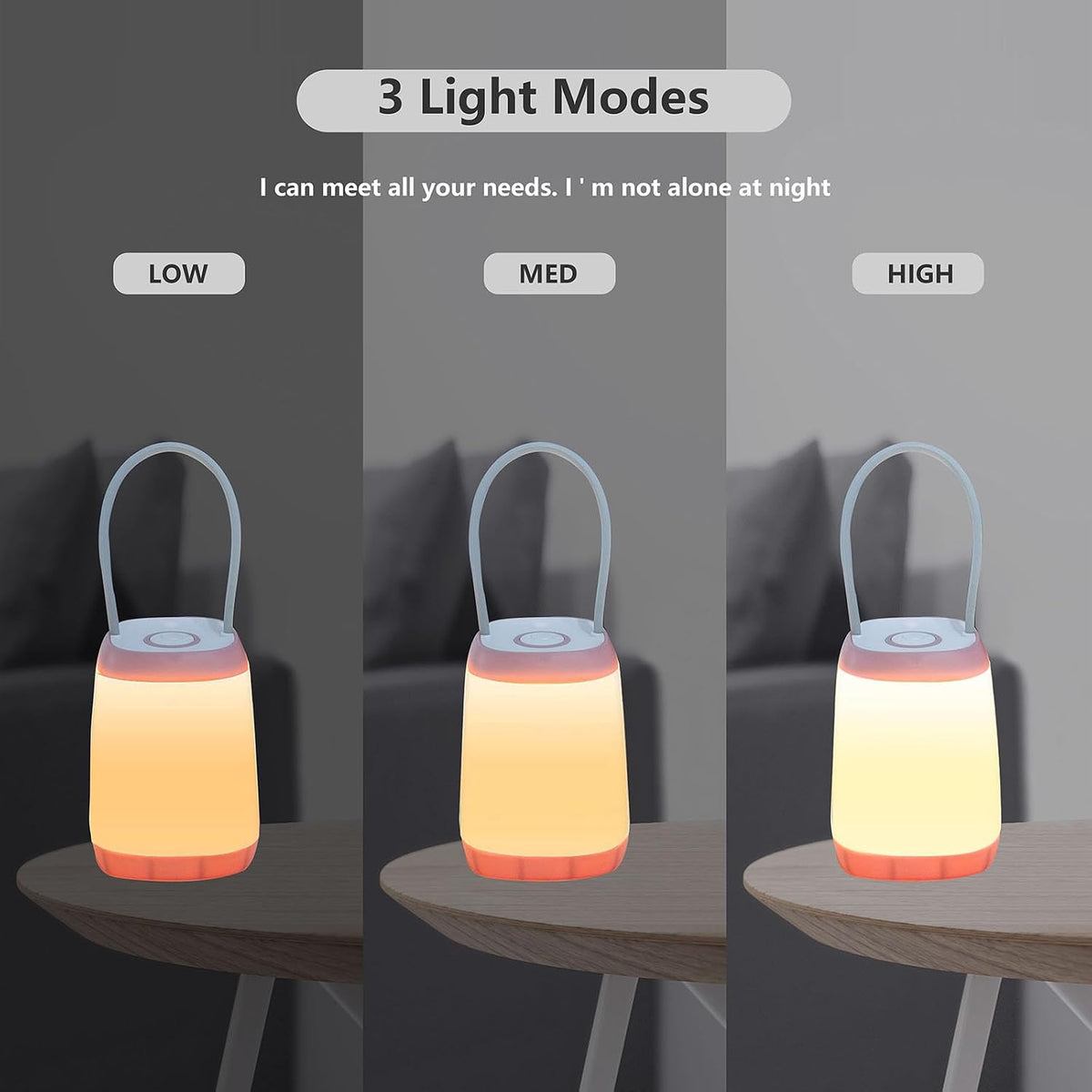 3 Pack LED Camping Light, 3 Light Modes Battery Powered Night Light for Indoor and Outdoor Emergency Light, Tent Lantern, Camping (Pink, Black, Green), three-colour