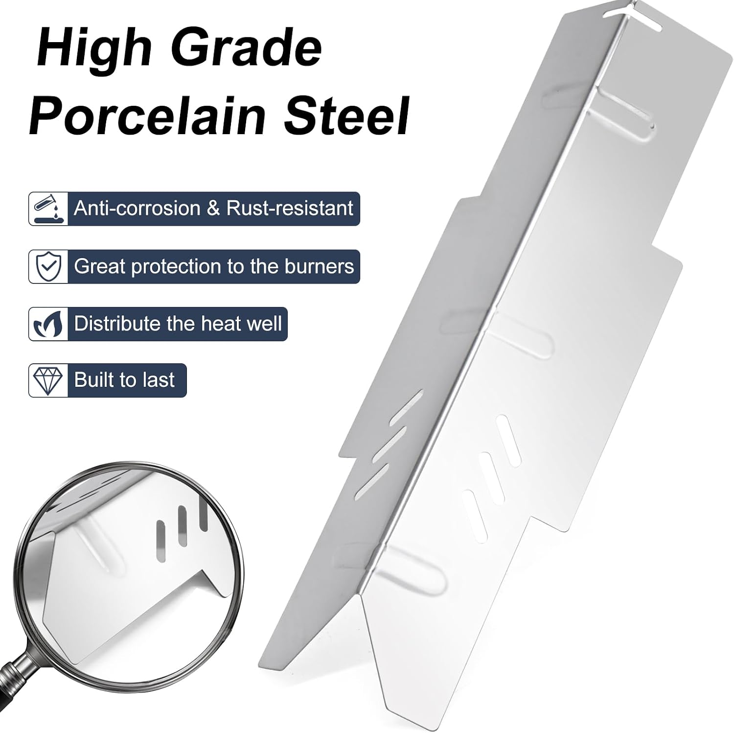 Criditpid Grill Replacement Parts for Dyna Glo DGF350CSP DGF350CSP-D 2 Burner Grill, Stainless Steel Grill Heat Tents & Grill Grates Kit for Dyna-Glo DGF350CSP Grill.